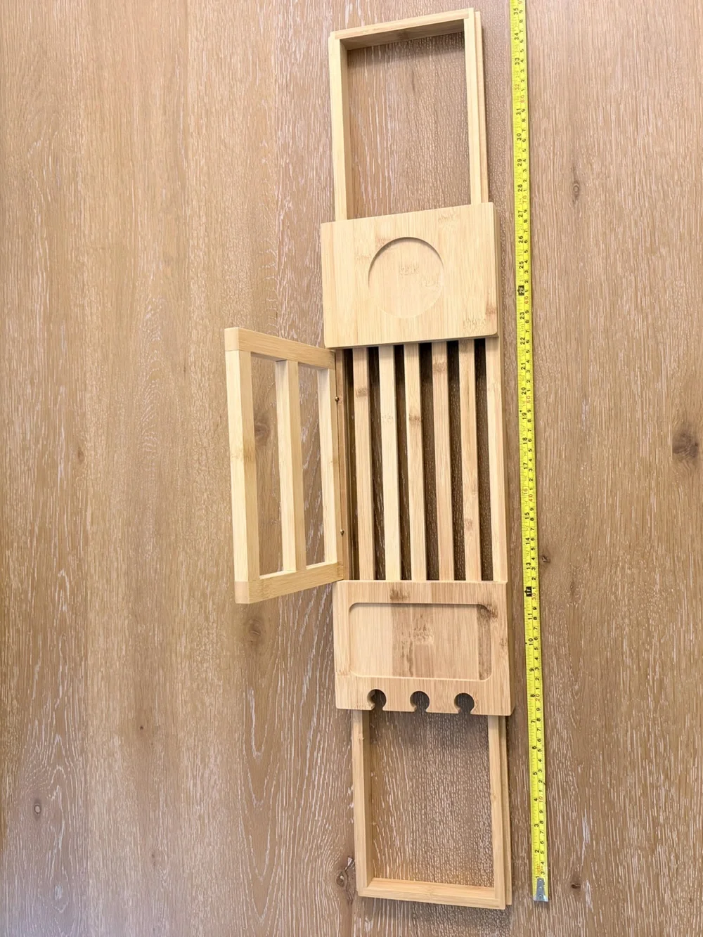 Bamboo Shower Caddy Organizer in Natural Bamboo - Foldable/Expandable